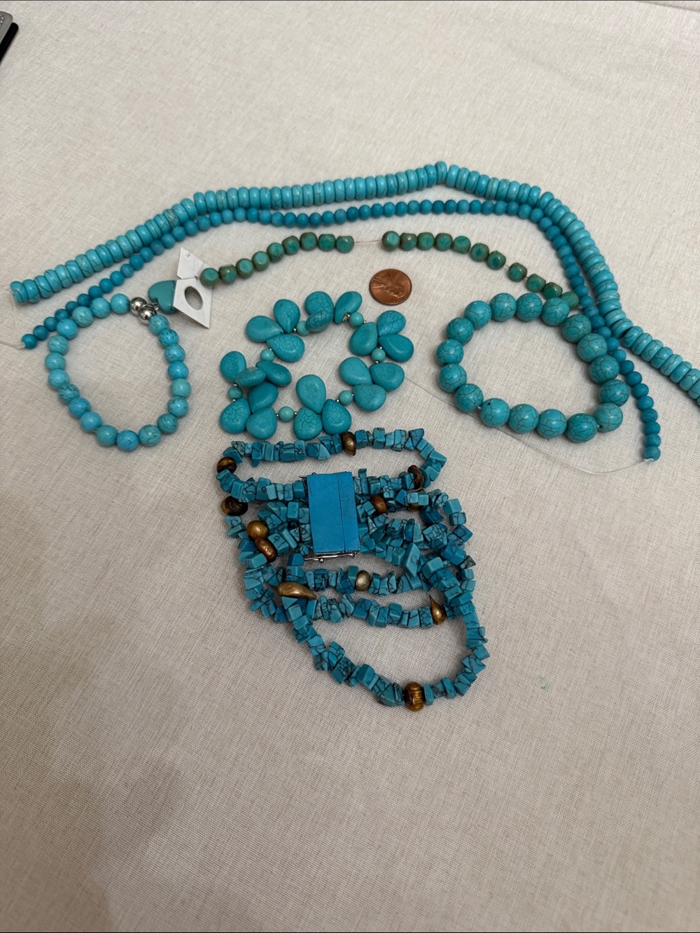 Turquoise Colored Howlite Beads & Bracelets